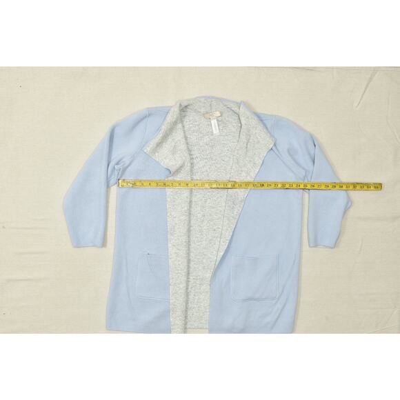 LOFT Women's Blue Gray Reversible Open Cardigan Plus Size 16/18 Viscose Blend - Picture 3 of 8